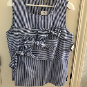 Halogen brand new striped bow top. Medium